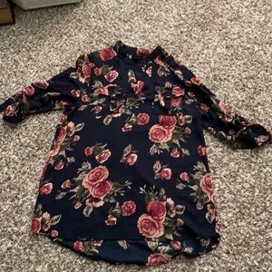 Rue21 Navy Blue Business Casual Blouse